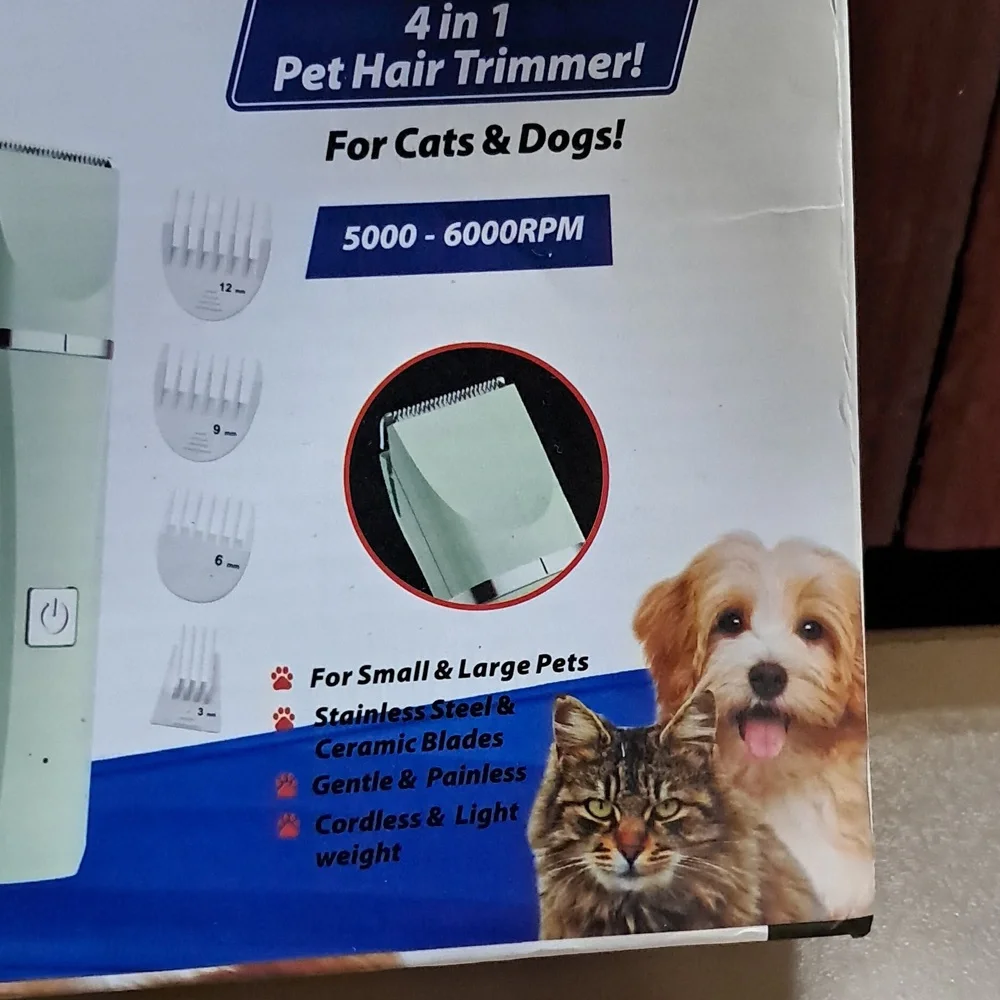 Rechargeable Pet Hair Trimmer - Green